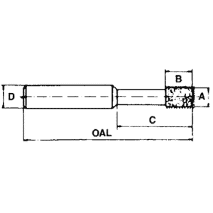 .029 x .079 x 1/8" - 220 Grit - CBN Jig Grinding Mandrel